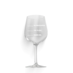 Copa de vino con frase " ni preguntes, día duro y buen día "