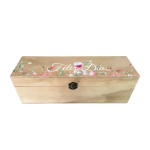 Caja de vino de madera con diseño Feliz día