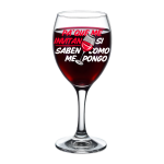 Copa de vino con Diseño Pa que me invitan si saben como me pongo