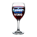 Copa de vino full color con frase " Salvemos el agua, tomemos vino "