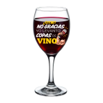 Copa de vino con frase " ¿GYM? no gracias, yo levanto copas de vino "