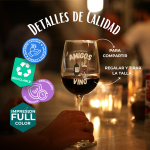 Copa de vino con frase " Los verdaderos amigos siempre traen vino " - Imagen 2