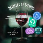 Copa de vino con frase " Nivel de vino critico, conetame a una copa " - Imagen 2