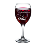 Copa de vino con frase " Nivel de vino critico, conetame a una copa "