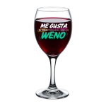 Copa de vino con Diseño Me gusta el vino porque el vino es weno - Imagen 2